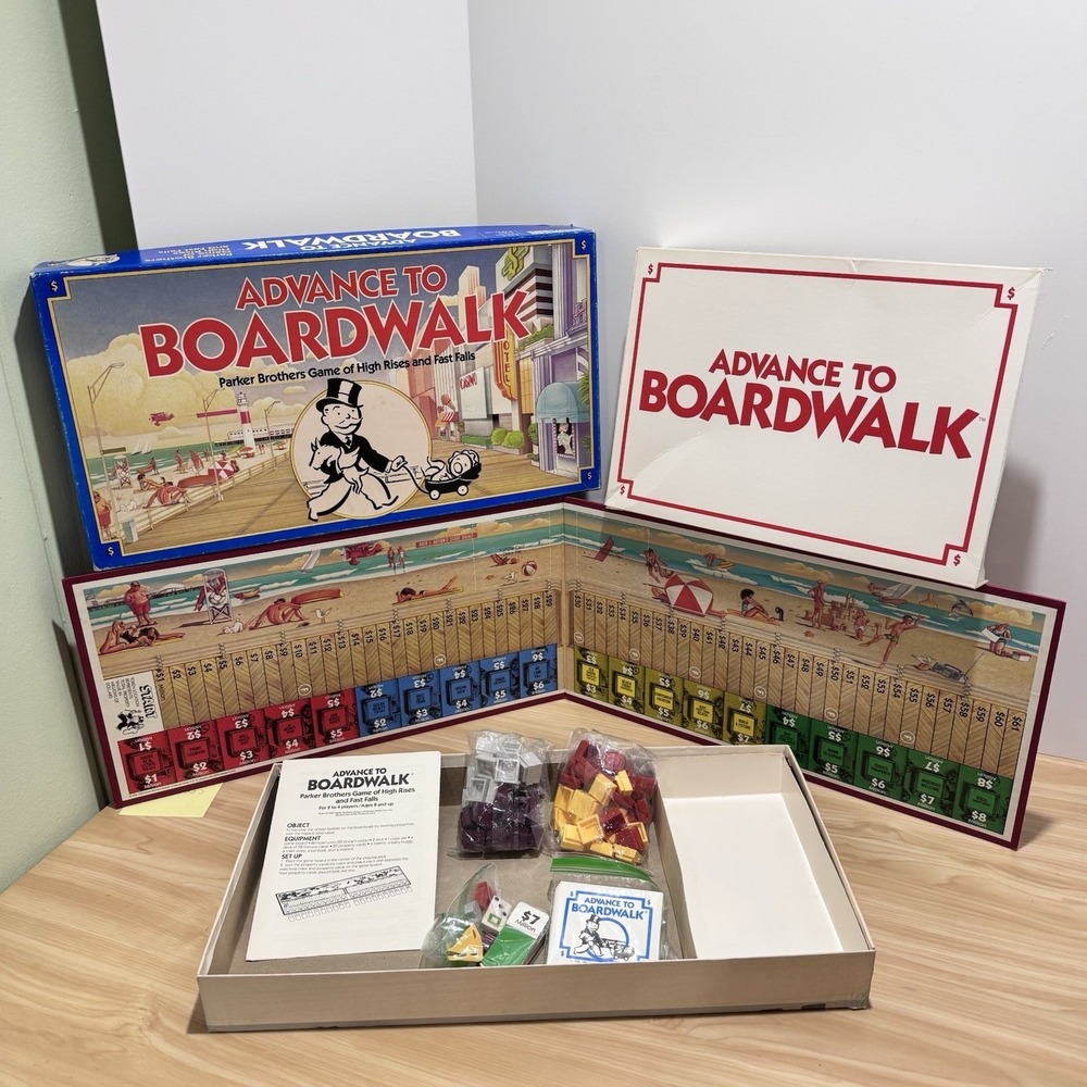 Advance to Boardwalk Vintage Board Game Parker Brothers Monopoly 1985 0014 COMP